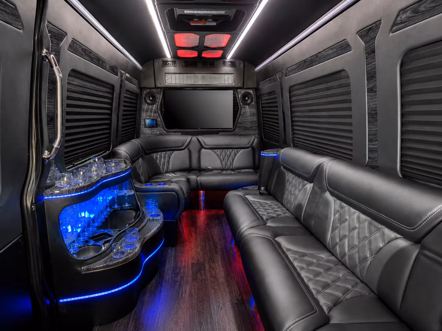 tracy 40 passenger party bus interior