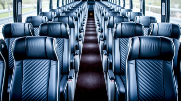 50 passenger charter bus inside antioch