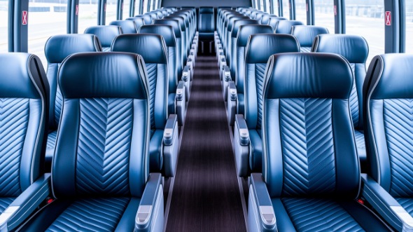 56 passenger charter bus inside antioch